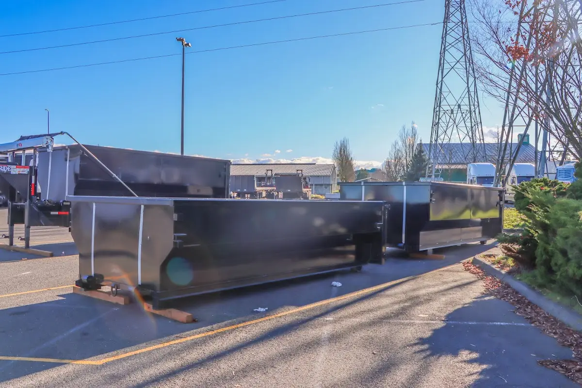 Roll-off dumpster ready for waste disposal at job site for Commercial Dumpster Rental in Collinsville